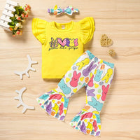 Load image into Gallery viewer, 2 Pieces Set Baby Kid Girls Easter Letters Print Tank Tops And Animals Pants Wholesale 25021022
