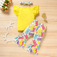 Load image into Gallery viewer, 2 Pieces Set Baby Kid Girls Easter Letters Print Tank Tops And Animals Pants Wholesale 25021022
