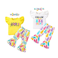 Load image into Gallery viewer, 2 Pieces Set Baby Kid Girls Easter Letters Print Tank Tops And Animals Pants Wholesale 25021022
