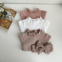 Load image into Gallery viewer, Baby Girls Solid Color Muslin&amp;Ribbed Rompers Wholesale 25021030
