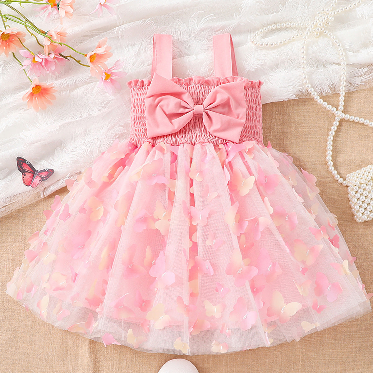 Baby Girls Butterfly Bow Dresses Wholesale 25021040