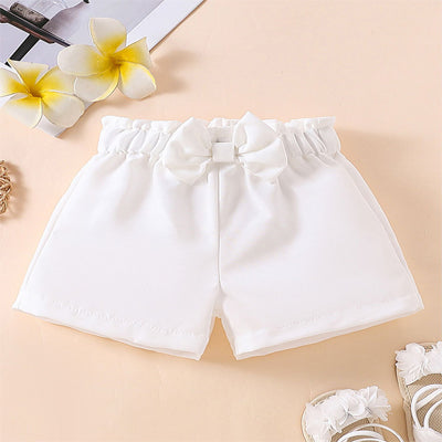 Baby Kid Girls Solid Color Bow Shorts Wholesale 25021072