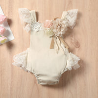 Load image into Gallery viewer, Baby Kid Girls Solid Color Flower Rompers Wholesale 25021083
