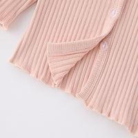 Load image into Gallery viewer, Baby Kid Girls Solid Color Muslin&amp;Ribbed Cardigan Wholesale 250227105
