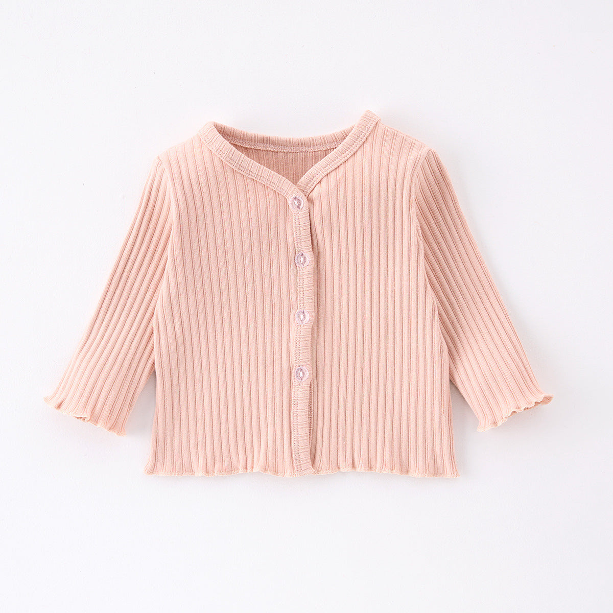 Baby Kid Girls Solid Color Muslin&Ribbed Cardigan Wholesale 250227105