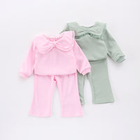 Load image into Gallery viewer, 2 Pieces Set Baby Kid Girls Sports Solid Color Tops And Pants Wholesale 250227108
