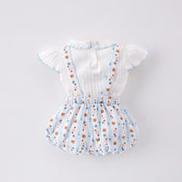 Load image into Gallery viewer, 2 Pieces Set Baby Kid Girls Solid Color Print T-Shirts And Animals Rompers Wholesale 250227113
