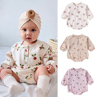 Load image into Gallery viewer, Baby Girls Fruit Print Rompers Wholesale 250227116
