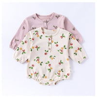 Load image into Gallery viewer, Baby Girls Fruit Print Rompers Wholesale 250227116

