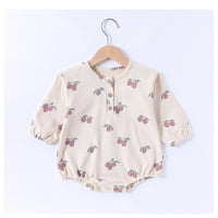 Load image into Gallery viewer, Baby Girls Fruit Print Rompers Wholesale 250227116
