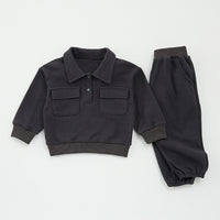 Load image into Gallery viewer, 2 Pieces Set Baby Kid Girls Boys Solid Color Tops And Pants Wholesale 250227131
