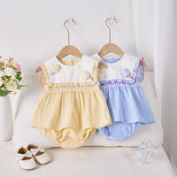 Load image into Gallery viewer, Baby Kid Girls Checked Rompers Wholesale 250227145

