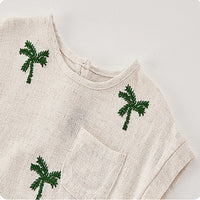 Load image into Gallery viewer, 2 Pieces Set Baby Kid Girls Boys Plant Embroidered Tops And Shorts Wholesale 250227146
