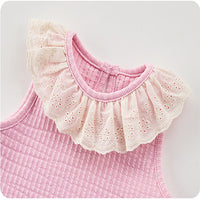 Load image into Gallery viewer, 2 Pieces Set Baby Kid Girls Solid Color Tank Tops And Flower Shorts Wholesale 250227158
