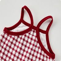 Load image into Gallery viewer, 2 Pieces Set Baby Kid Girls Checked Tank Tops And Flower Shorts Wholesale 250227166
