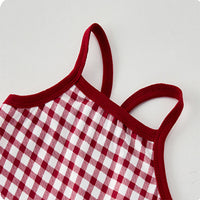 Load image into Gallery viewer, 2 Pieces Set Baby Kid Girls Checked Tank Tops And Flower Shorts Wholesale 250227166
