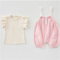 Load image into Gallery viewer, 2 Pieces Set Baby Kid Girls Striped Rompers And Solid Color Tops Wholesale 250227169
