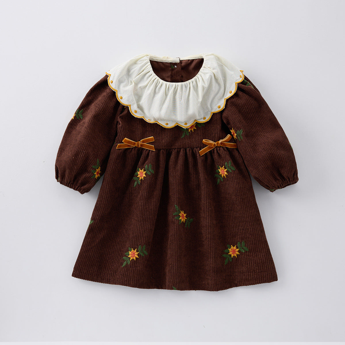 Baby Kid Girls Flower Embroidered Dresses Wholesale 25022751