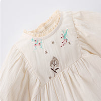 Load image into Gallery viewer, Baby Kid Girls Solid Color Flower Embroidered Dresses Wholesale 25022763
