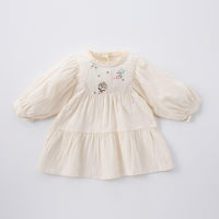 Load image into Gallery viewer, Baby Kid Girls Solid Color Flower Embroidered Dresses Wholesale 25022763
