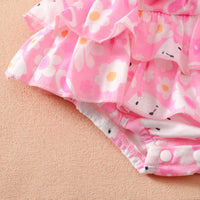 Load image into Gallery viewer, 4 Pieces Set Baby Girls Easter Animals Print Shorts Letters Rompers Headwear And Socks Wholesale 25022770
