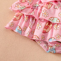 Load image into Gallery viewer, 4 Pieces Set Baby Girls Easter Animals Print Shorts Letters Rompers Headwear And Socks Wholesale 25022770
