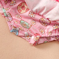 Load image into Gallery viewer, 4 Pieces Set Baby Girls Easter Animals Print Shorts Letters Rompers Headwear And Socks Wholesale 25022770
