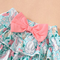 Load image into Gallery viewer, 4 Pieces Set Baby Girls Easter Animals Print Shorts Letters Rompers Headwear And Socks Wholesale 25022770
