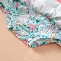 Load image into Gallery viewer, 4 Pieces Set Baby Girls Easter Animals Print Shorts Letters Rompers Headwear And Socks Wholesale 25022770
