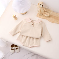 Load image into Gallery viewer, 2 Pieces Set Baby Kid Girls Solid Color Tops And Shorts Wholesale 25022776
