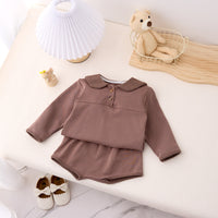 Load image into Gallery viewer, 2 Pieces Set Baby Kid Girls Solid Color Tops And Shorts Wholesale 25022776
