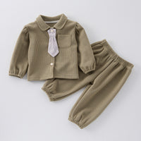 Load image into Gallery viewer, 2 Pieces Set Baby Kid Girls Boys Solid Color Tops And Pants Wholesale 25022777

