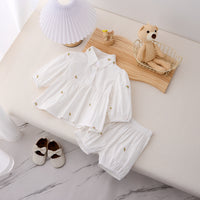 Load image into Gallery viewer, 2 Pieces Set Baby Kid Girls Solid Color Rainbow Tops And Shorts Wholesale 25022780
