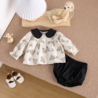 Load image into Gallery viewer, 2 Pieces Set Baby Kid Girls Flower Tops And Solid Color Shorts Wholesale 25022790
