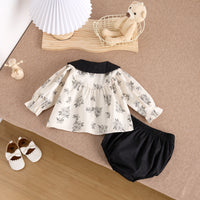 Load image into Gallery viewer, 2 Pieces Set Baby Kid Girls Flower Tops And Solid Color Shorts Wholesale 25022790
