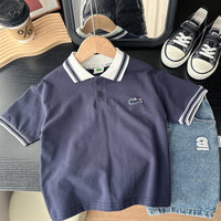 Load image into Gallery viewer, Baby Kid Boys Solid Color Cartoon Polo Shirts Wholesale 25040302
