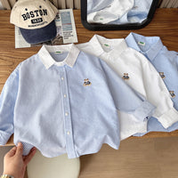Load image into Gallery viewer, Baby Kid Boys Solid Color Striped Shirts Wholesale 25040303
