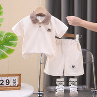 Load image into Gallery viewer, 2 Pieces Set Baby Kid Boys Solid Color Cartoon Tops And Shorts Wholesale 25040304
