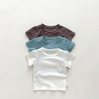 Load image into Gallery viewer, Baby Kid Girls Boys Solid Color Striped T-Shirts Wholesale 25040309
