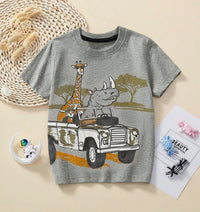 Load image into Gallery viewer, Kid Boys Dinosaur Animals Car Print T-Shirts Wholesale 250403121
