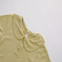 Load image into Gallery viewer, Baby Kid Girls Solid Color Muslin&amp;Ribbed T-Shirts Wholesale 25040318
