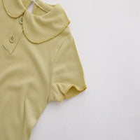 Load image into Gallery viewer, Baby Kid Girls Solid Color Muslin&amp;Ribbed T-Shirts Wholesale 25040318
