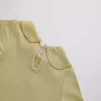 Load image into Gallery viewer, Baby Kid Girls Solid Color Muslin&amp;Ribbed T-Shirts Wholesale 25040318
