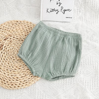 Load image into Gallery viewer, Baby Kid Girls Boys Solid Color Muslin&amp;Ribbed Shorts Wholesale 25040322
