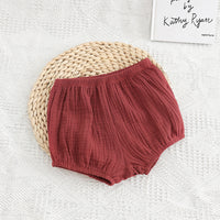Load image into Gallery viewer, Baby Kid Girls Boys Solid Color Muslin&amp;Ribbed Shorts Wholesale 25040322
