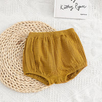 Load image into Gallery viewer, Baby Kid Girls Boys Solid Color Muslin&amp;Ribbed Shorts Wholesale 25040322
