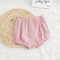 Load image into Gallery viewer, Baby Kid Girls Boys Solid Color Muslin&amp;Ribbed Shorts Wholesale 25040322
