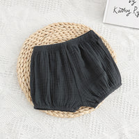 Load image into Gallery viewer, Baby Kid Girls Boys Solid Color Muslin&amp;Ribbed Shorts Wholesale 25040322
