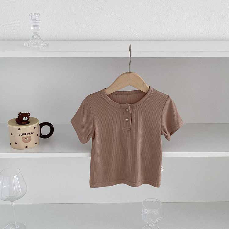 Baby Kid Girls Boys Solid Color Tops Wholesale 25040325