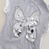 Load image into Gallery viewer, 2 Pieces Set Baby Kid Girls Butterfly Tank Tops And Solid Color Shorts Wholesale 25040333
